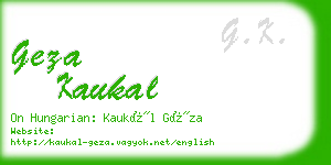 geza kaukal business card